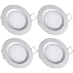 Enowelir 4 spots led encastrables 12v 3w blanc chaud 3200k pour plafonnier camping - car bateau caravane ...