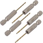 5pcs foret h�lico�dal hss per�age 1, 5mm dia 2 fl�tes 1 / 4  queue hex