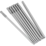 Enowelir lot de 8 embouts torx longs - 1 / 4  - magn�tiques - t�te d'�toile - 150 mm de long - tige hexagonale ...