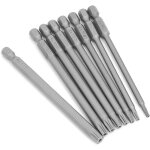 Enowelir lot de 8 embouts de tournevis torx longs 1 / 4  magn�tiques t�te �toile - 100 mm de long - 6 ...
