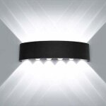 Applique murale interieur led 12w noir en aluminium, lampe murale moderne up down spot lampe pour salon ...
