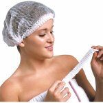 Charlottes jetables pour cheveux 100 pi�ces (blanc) - bouffants respirants et r�sistants masque de protection ...