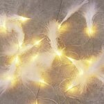 Enowelir guirlande lumineuse � plumes f�es artificielles blanc chaud 3m 20 leds pour d�cor int�rieur ...