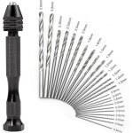 Kit de mini perceuse � main de precision avec 25 pcs forets h�lico�daux (0, 5 � 3, 0mm), outils rotatifs ...