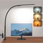 Enowelir lampe de bureau led, 3 modes de couleur 10 niveaux de luminosit� lampe bureau avec pince, 360 ...