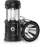 Enowelir lampe de camping solaire, lampe de poche �tanche, rechargeable par usb, portable, tente, urgence, ...