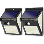 Lampe solaire ext�rieur, 2 pack 144 led lumi�re solaire ip65 etanche projecteur led ext�rieur avec d�tecteur ...