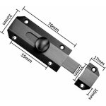 Enowelir loquet de s�curit� portail ultra r�sistant en laiton �pais avec targette noir