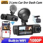Enregistreur de conduite haute dfinition 1080p avec trois objectifs et le mme cran avec image de recul, ...