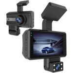 Enregistreur vido de voiture, camra de tableau de bord double objectif, camra vido dvr vision nocturne, ...