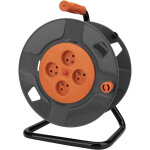 Zenitech - enrouleur 4 prises 2p + t 16a vide  cbler + coupe - circuit - orange