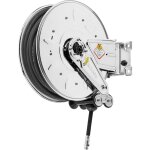 Enrouleur air et eau 18 m  g 3 / 8 (f) 20 bars inox 304 avec enroulement automatique et support mural ...