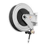 Enrouleur air et eau 25 m  g 1 / 2 (f) 20 bars acier peint avec enroulement automatique et support mural ...
