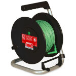 Rs pro - enrouleur cordon de test vert, 50m, connecteurs 4mm, cat ii 1000 v ( prix pour 1 )