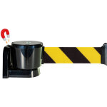 Enrouleur mural magn�tique grande longueur avec sangle hachur�e jaune / noir 12m x 50mm - 2811040
