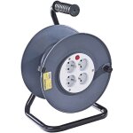 Zenitech - enrouleur 4 prises 2p + t 16a vide  cbler + coupe - circuit - orange