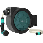 Enrouleur tuyau arrosage d�vidoir de tuyaux d'eau 25 + 2 m support mural + poign�e pivotant � 180� 59 ...
