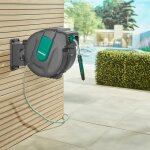 Vonroc - enrouleur de tuyau automatique ? rotation 180�, fixation murale - tuyau d'arrosage de 35m, tuyau ...