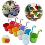 Vurahome - ensemble de 10 pots de fleurs en m�tal vase suspendu panier � planter sans trou de drainage, ...