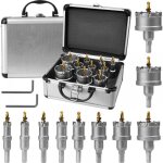 Ensemble 10 scies cloches carbure - 16 - 53mm - acier robuste tct - pour m�tal, acier, fer, alliage, ...