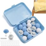 Ensemble de 16 pinces pour housse de couette, pinces antid�rapantes en forme de champignon avec boutons ...