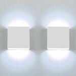 Ensemble de 2 appliques murales led carr�es 6w - lumi�re blanc froid 1200k moderne pour int�rieur et ...