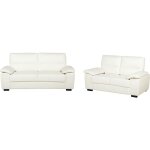 Beliani - ensemble 2 canaps fixes en cuir pu blanc beige haut de gamme pour salon au style moderne