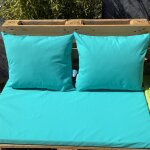 Homemaison - ensemble de 2 coussins ext�rieurs pour salon palette turquoise 50x60 cm