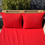 Ensemble de 2 coussins ext�rieurs pour salon palette rouge 50x60 cm