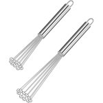 Ensemble de 2 fouets de cuisine � billes en acier inoxydable, comprenant un petit fouet � billes et un ...