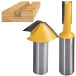 Ensemble de 2 fraises � rainurer en v et � rainurer droite, queue de 1 / 2 pouce, fraise � rainurer en ...