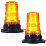 Ensemble de 2 gyrophares led orange rotatifs, feux stroboscopiques clignotants 10 - 80v pour camions ...