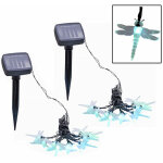 Ensemble de 2 lampes solaires rgb led ext�rieur cha�nes libellule changement de couleur d'�clairage de ...