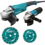 Ensemble de 2 meuleuses makita dk0053gx2 - p - �230 et 125 mm - avec kit d'accessoires