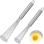 Ensemble de 2 mini fouets en acier inoxydable, id�al pour cuisiner, m�langer et fouetter facilement