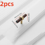 Ensemble de 2 pi�ces de noix + laiton mat�riau, moderne simple tiroir armoire armoire poign�e de porte, ...