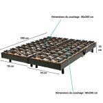 Le quai des affaires - ensemble 2 sommiers relaxation lectrique flexpalace 2x80x200 / noir / 200x156x33 ...