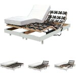 Le quai des affaires - ensemble 2 sommiers relaxation lectrique flexpalace 80x200 / blanc / 200x156x33 ...