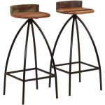 Vidaxl - tabourets de bar lot de 2 bois de récupération massif Vidaxl - tabourets de bar lot de 2 bois de récupération massif