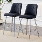 Ensemble de 2 tabourets de bar chaise de bar tabouret haut noir m�tal 42x45x100cm