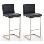 Clp - ensemble de 2 tabourets de paros en acier et noir comme