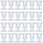 Ensemble de 24 bougeoirs coniques en verre de 6, 35 cm de haut. cadeau id�al pour les mariages, les f�tes, ...