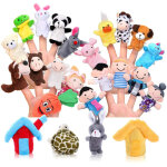 Ensemble de 24 marionnettes � doigts d'animaux pour enfants, en peluche, � motifs de dessins anim�s, ...