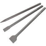 Ensemble de 3 burins plats � pointe plate pour perceuse � percussion rotative, 40 cm, pour le retrait ...