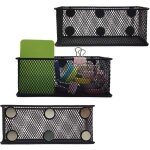 Ensemble de 3 stylos magn�tiques - fil noir avec aimant puissant pour panier - id�al pour tableau blanc ...