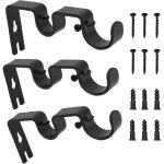 Ensemble de 3 supports de tringle � rideaux, support mural r�glable, support de tringle � rideaux double, ...
