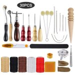 Ensemble de 30 pcs outils de maroquinerie, pour chaussures en cuir, sacs, ceintures, couture de cuir, ...