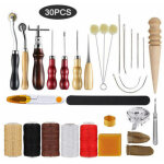 Ensemble de 30 pcs outils de maroquinerie, pour chaussures en cuir, sacs, ceintures, couture de cuir, ...