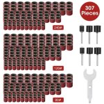 Ensemble de 307 pi�ces de ponceuse � tambour kit de tambour de pon�age - manchons de bande de pon�age ...