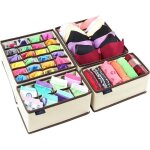 Ensemble de 4 bo�tes de rangement pliables pour tiroirs (pour sous - v�tements, chaussettes, cravates, ...